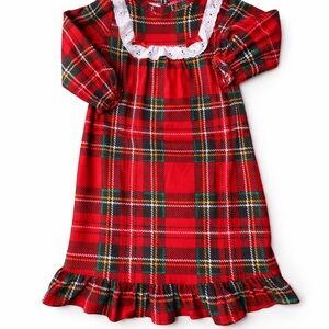 Saint Eve Kids Red Plaid Holiday Nightgown 2T Christmas Pajama Gown NWOT